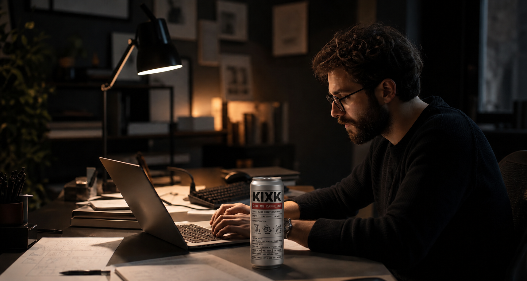 Focused professional work ritual with coffee beside a laptop